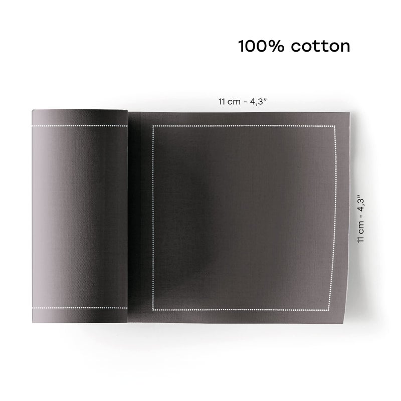 MY DRAP Cotton Cocktail Napkin - 4.5 x 4.5 in - 50 units per roll - Anthracite - Image 4